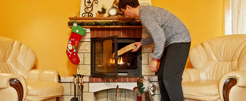 Rusted Metal Fireplace Restoration in Westland, Michigan